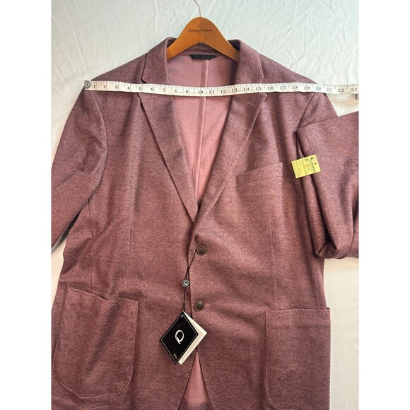Q by Flynt Blazer Men 48R Jacket Suit Purple Burgundy 2 Button Single-Breasted - Picture 9 of 15